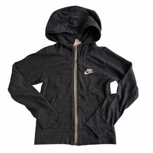 Nike Zip Up Jacket With Hood Kids Size S Dark Gray Heather